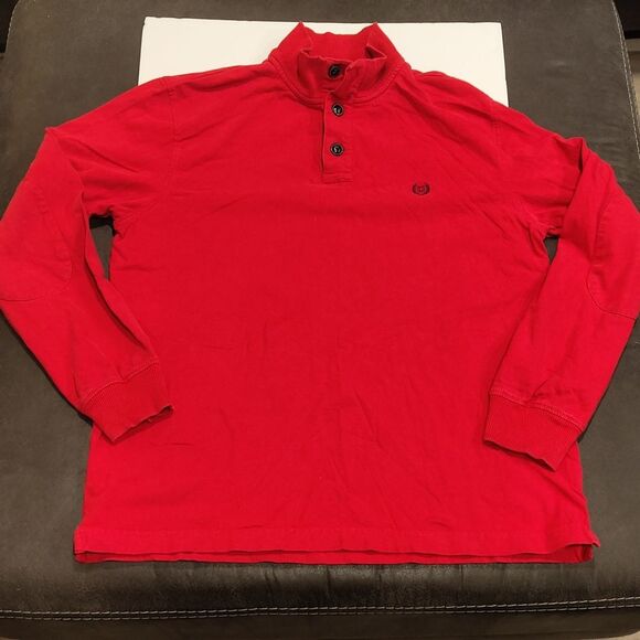 Chaps Men's Red Long Sleeve Button-Up Polo Large - Picture 1 of 7